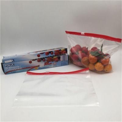 Food Packing Storage Poly Snack Sandwich Gallon Size Zipper Slider Bag with Easy Open Tabs in Color Box