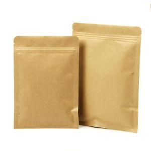 Factory Price Stand up Pouch Bags Plastic Zipper Food Packaging Brown Kraft Paper Bag