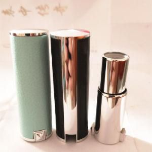 Stocked Cosmetic Jar Fancy Green PU Leather Lipstick Tube Black Lip Stick Container for Packaging