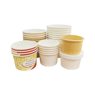 4oz 8oz 12oz 16oz 26oz Disposable Eco Friendly Biodegradable Ice Cream Kraft Paper Cup Bowl Food Container with Lid