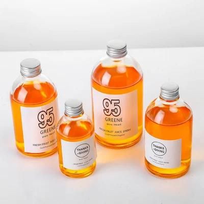 150ml 250ml 350ml 500ml Empty Clear Round Kombucha Juicy Glass Bottles Beverages with Aluminum Cap