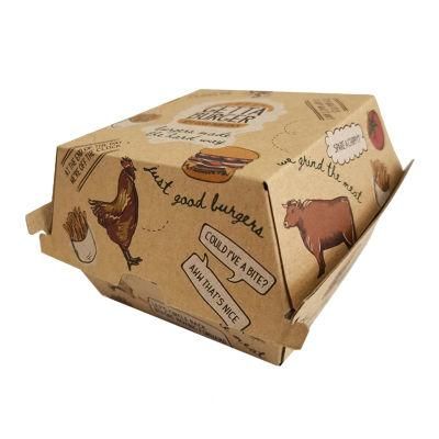 Custom Hotsale Disposable Take Away Hamburger Food Packaging Paper Box