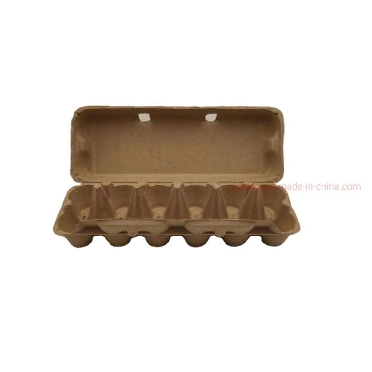 Wholesale Biodegradable Pulp Egg Tray with 12 Holes Brown Corrugated 1 Dozen Pulp Egg Carton