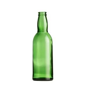 Amber and Clear 330ml Empty Glass Beer Bottle for Sparkling Wine Alcohol Juice Beverage with Metal Crown Cap