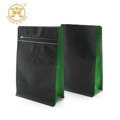 Barrier Easy Tear Zipper Coffee Packaging Custom Printing Box Bottom Paper Valve Bags