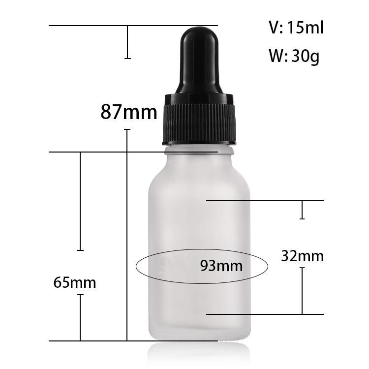 0.5 Oz 15ml Blue Glass Bottle with Black Dropper for Essence Oil