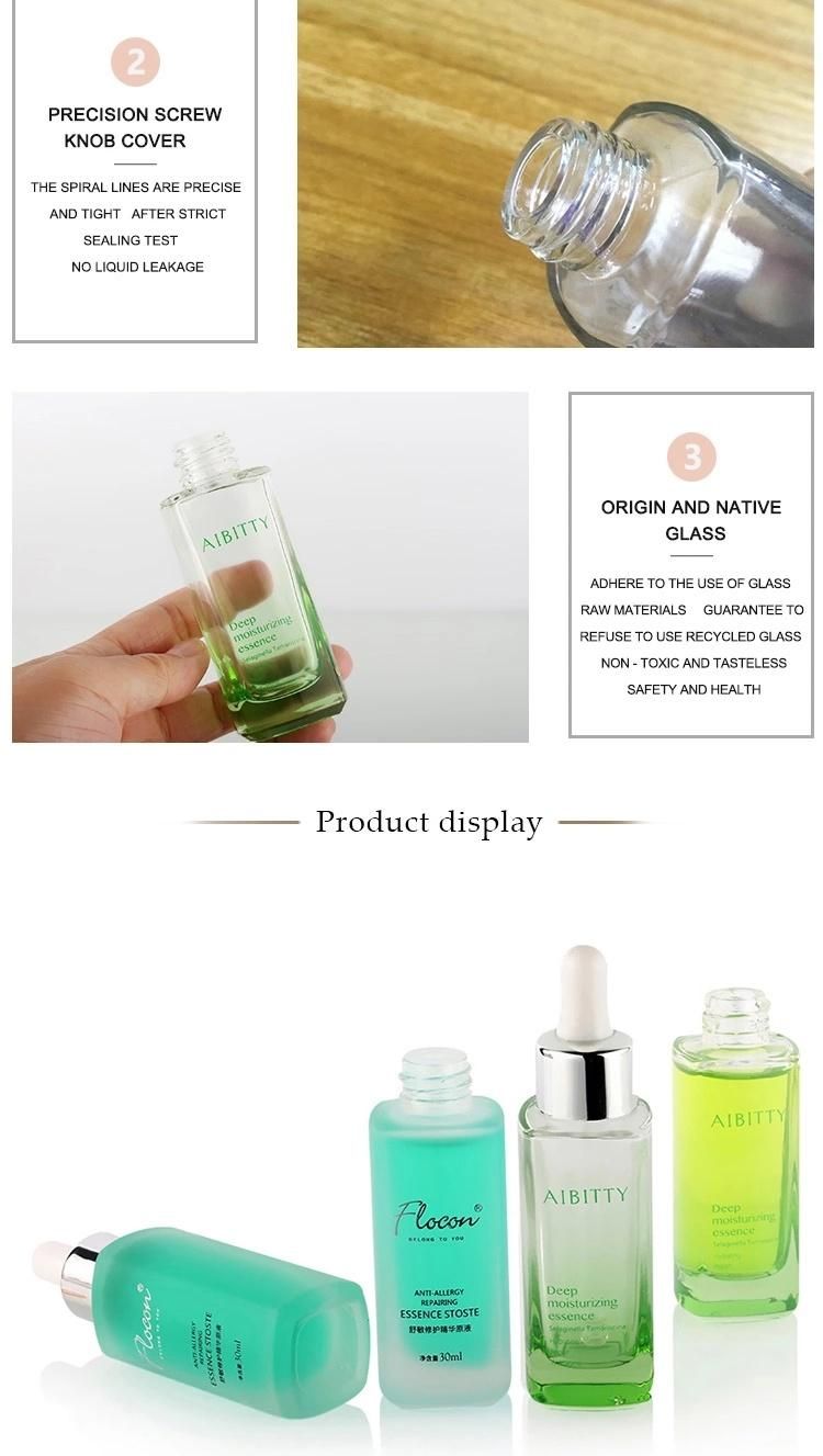 Newest Transparent Luxury 30ml Glass Serum Perfume Bottle