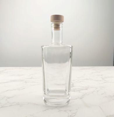 750ml Clear Unique Liquor Bottle Large Glass Bottle with Stopper