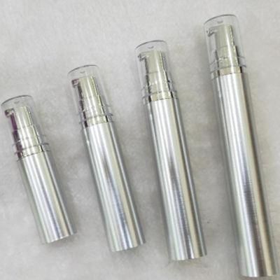 in Stock Silver 5ml 10ml 12ml 15ml Mini Atomizer White Head Mist Airless Spray Bottle Packaging Cosmetic Airless Pump Bottle