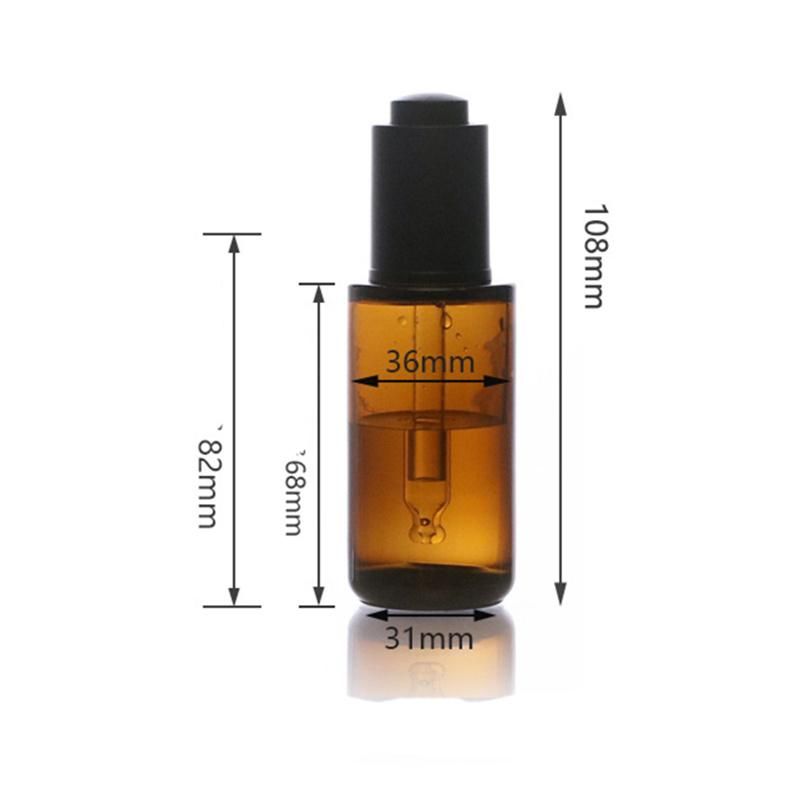 40ml Brown Round PETG Essence Drop Bottle Thick-Walled Thick-Bottom 20-Tooth Cosmetics Sub-Package Essential Oil Bottle