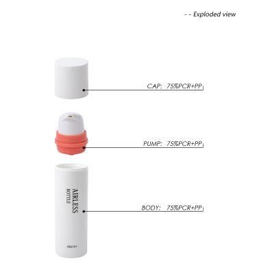15ml 30ml 50ml Cylinder Empty Cosmetic Bottles PCR Packaging