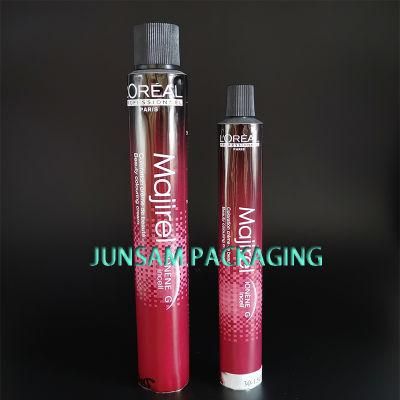 Collapsible Aluminium Empty Tube Soft Metal Packaging for Hair Dyeing Cream Packaging