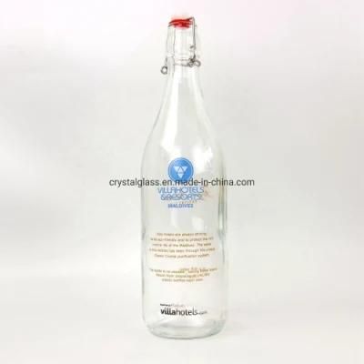 250ml 500ml 750ml 1000ml Clear Glass Bottle with Stopper for Beverage and Juice Water Bottle