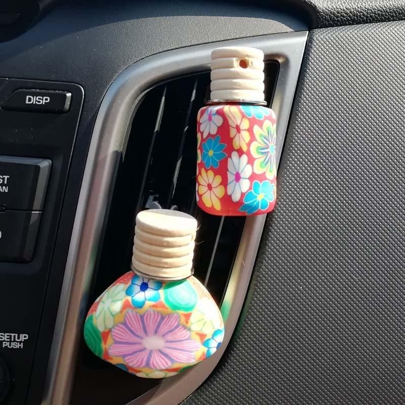 8ml Car Perfume Bottle Mini Polymer Clay Car Vent Bottle 12ml Car Diffuser Bottle