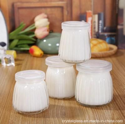 Simple Style Attractive Pudding Glass Bottle Fruit Yogurt Sample Glass Container 100/130/150/200ml