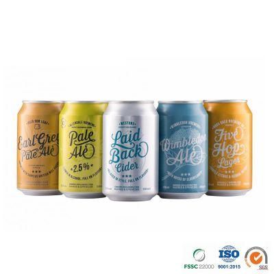 Customized Printed or Blank Beer Epoxy or Bpani Lining Standard Beverage 330ml 355ml 473ml 500ml Aluminum Can and Lids