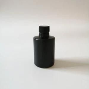 8oz PE Plastic Matt Black Flat Shoulder Chemical Cleaning Bottle with Screw Cap