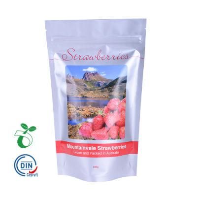 Custom Printed Biodegradable and Compostable PLA Zipper Food Packaging Pouch Kraft Paper Bag for Coffee Tea Nut Food