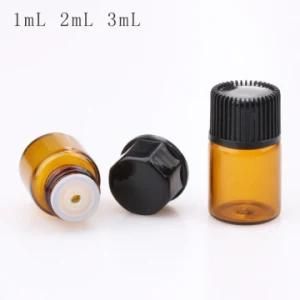 1ml Amber Glass Sample Bottle with Screw Lid for Oil Perfume Packaging