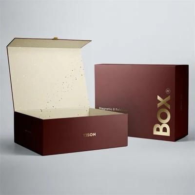 Custom Logo Book Shaped Folding Box Luxury Clamshell Extra Large Gift Box