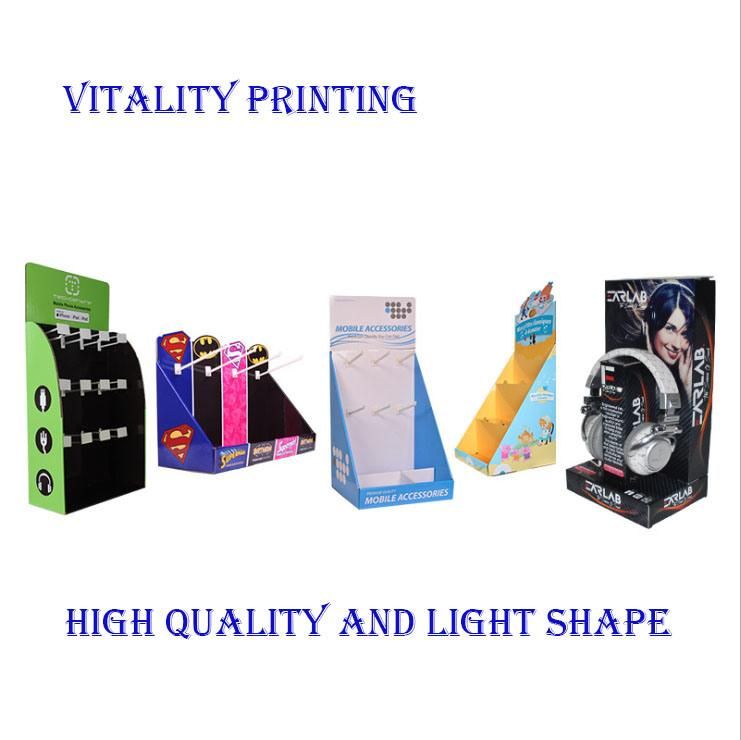 Custom Cardboard Promotion Table Coffee Display Stand Paper Rack, Pop-up Cardboard Display Shelf Shipper Display Corrugated Paper Shelf Floor Display for Store