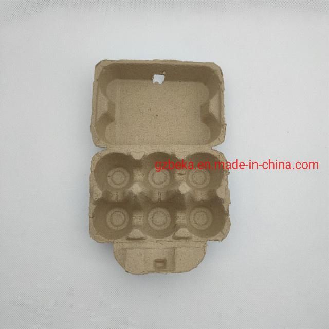 6 Holes Eco Friendly Egg Carton Biodegradable Pulp Egg Tray with Lid Recycled Egg Box