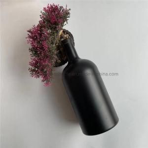 Black Color Painting Classic Flint Glass 500 Ml 700 Ml 750 Ml Glass Gin Vodka Bottle