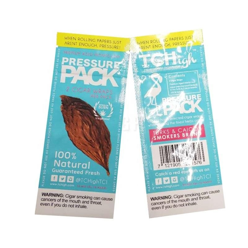Custom Printing Zipper Closure Tobacco Leaf Herbal Packaging Bags