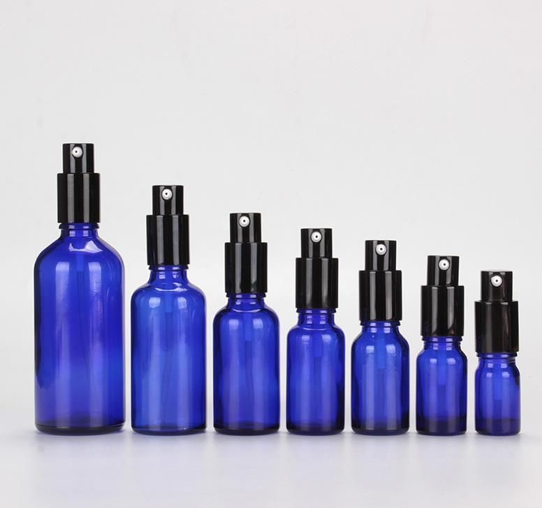 0.5 Oz 15ml Blue Glass Bottle with Black Dropper for Essence Oil