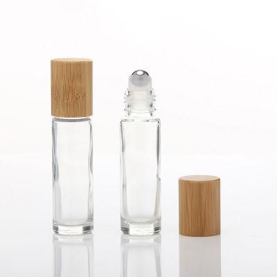 Wholesale 10ml Frosted Glass Roll on Bottle Bamboo Cap Essential Oil Roller Bottle
