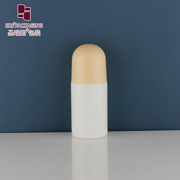 SRS Packaging Eco-friendly PCR New Product Cosmetic Pharmaceutical 50ml 60ml 90ml Deodorant Roll On Biodegradable Plastic Roller ball Bottle