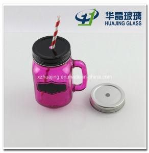 Custom 16oz Red Color Drinking Glass Jar