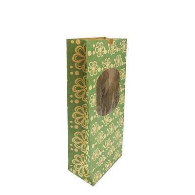 Stock and Custom Accept Regular Grease Proof Flat Bottom Sos Paper Stand up Pouch Sacks Bag Kraft Paper Package Bag