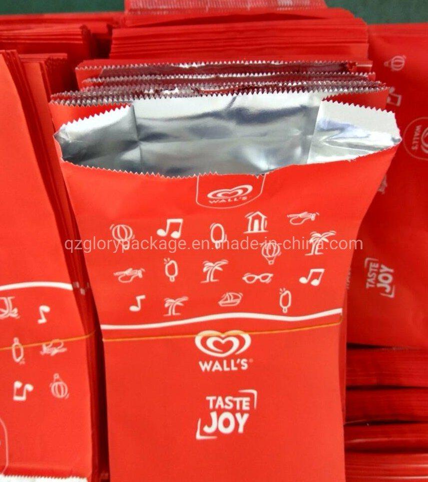 Custom Takeaway Fast Food Packaging Barbecue Fried Chicken BBQ Hot Dog Aluminium Foil Lined Paper Bags