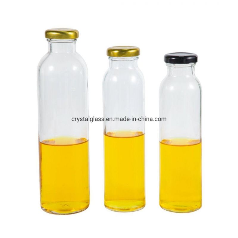 300ml 500ml Cold Press Juice French Fresh Glass Bottle with Metal Lid