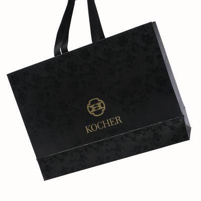 Luxury Black Paper Bags Accept Customized