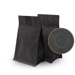Popular Matte Black Durable and Resealable Ziplock Food Grade Stand up Aluminum Foil Lined Customize Kraft Paper Bag