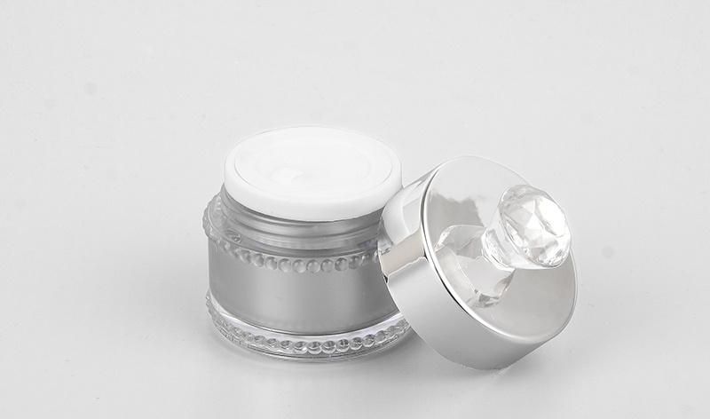 in Stock Fast Shipping Diamond Lid 5g 10g Plastic Empty Facial Cream Container Cosmetic Packaging Cream Jar
