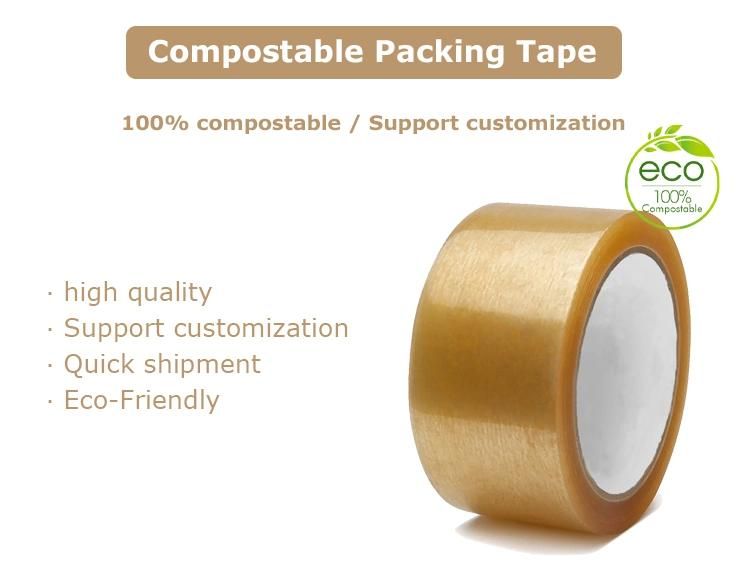 Eco Friendly Compostable Biodegradable Clear Self Adhesive Packaging PLA / Cellophane Tape with Logo Printing