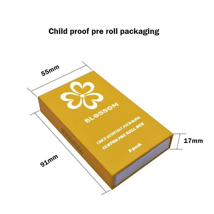 2020 Blossom Custom Printed Pre Roll Box Packaging Prerolled Cones