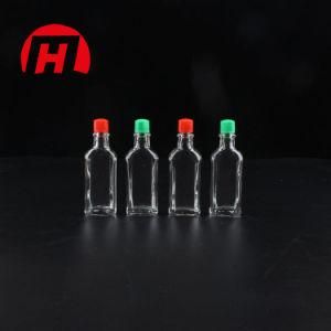 Clear 10ml Safflower Oil Glass Bottle Wind Medicated Oil Bottle for Health with Small Black Cap