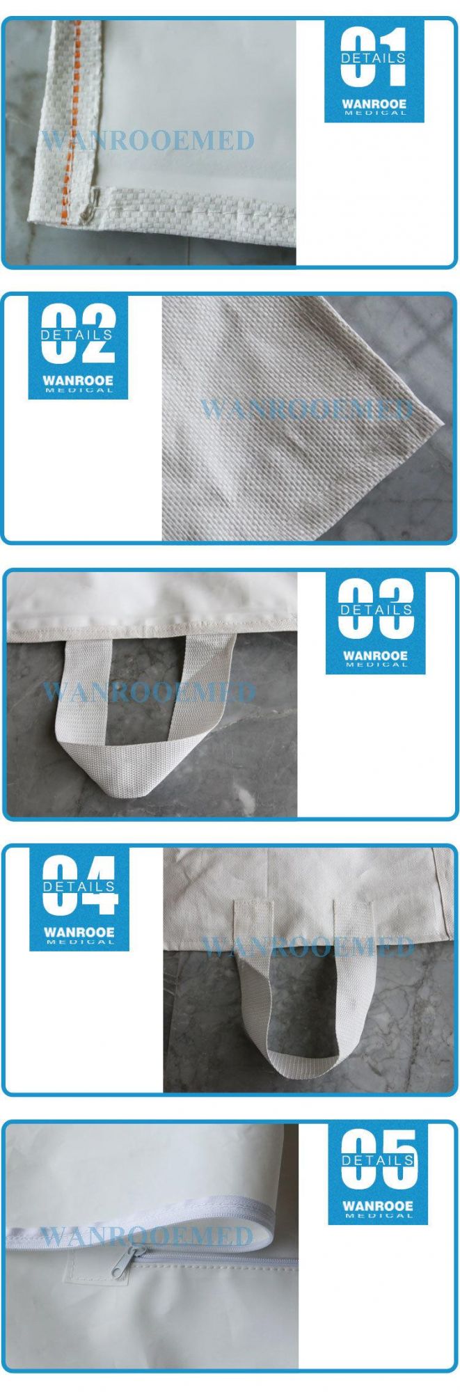 Heavy Duty Disposable 0.3mm Waterproof 3-Layer Corpse Body Bag Including PP Non-Woven Fabric