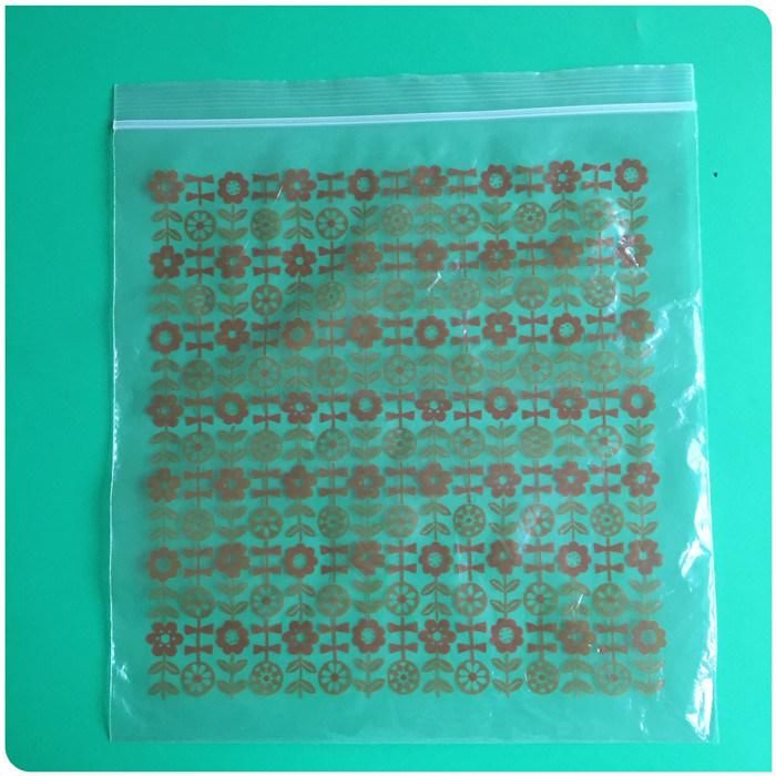 Transparent Custom Print LDPE Plastic Food Zipper Bag with Flower Design