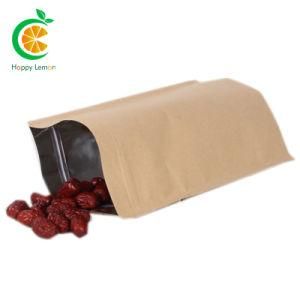 High Quality Packing Bags Christmas Colored White Kraft Paper Bag with Window and Zipper