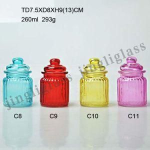 260ml Different Color Glass Storage Jar