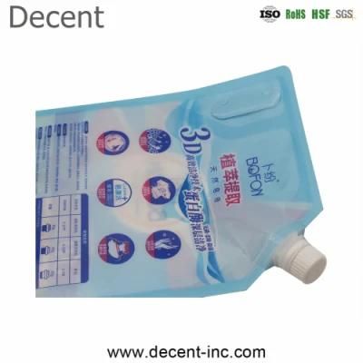 Decent Customed Detergent Liquid Pouch with Suction Nozzle for Washing Liquid
