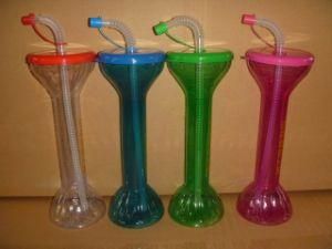 Factory Direct Sale The New Idea of Plastic with Straw Yard Glass Yard Cup Long Sippy Cup