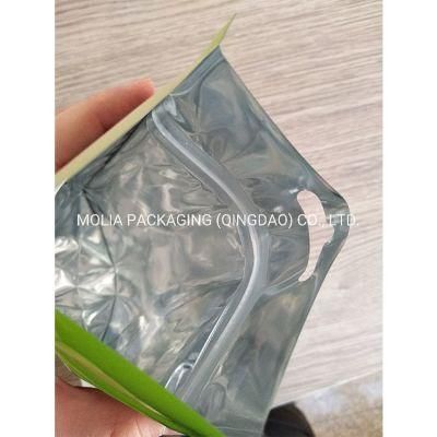 Aluminum Foil Resealable Stand up Ziplock Food Packaging Pouch with Tear Notches/Clear Windows