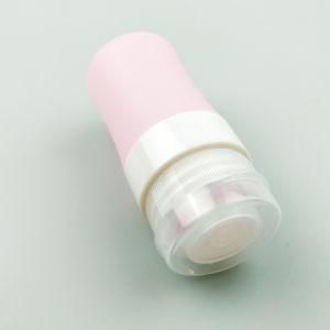 Small Cylinder-Shaped Squeezeable FDA Food Grade Silicone Cosmetics Travel Containers, Pink