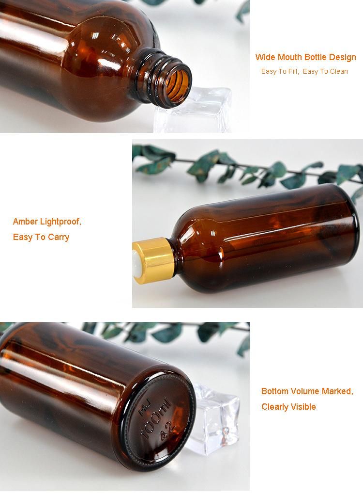 5ml 10ml 15ml 20ml 30ml 50ml 100ml Amber Glass Cosmetic Essential Oil Bottle with Dropper